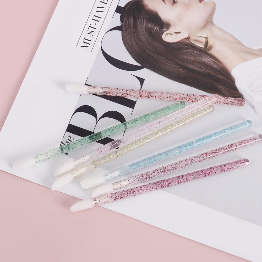 

Travel Crystal Colorful Disposable Makeup Brush Lip Applicators Eyelash Brush Lip Brush