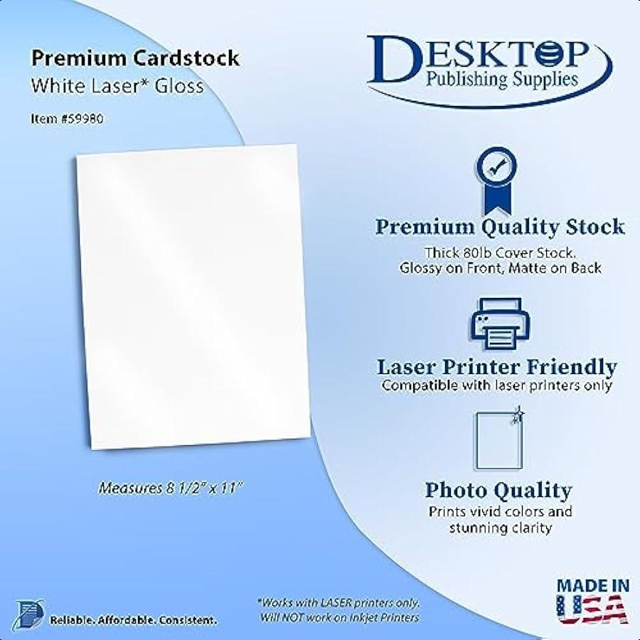 

8 мил глянцевый картон для лазерной печати, односторонний глянцевый фотобумага для лазерных принтеров 8 1/2 x 11 50 листов United States