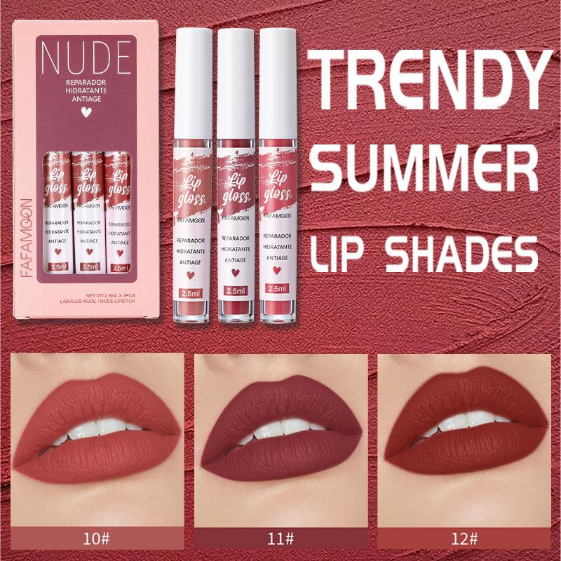 

3 шт./набір. Багатоколірний матовий блиск для губ. Антипригарна чашка. Стійка помада. Рідка губна глазур. Блиск для губ. 04#