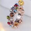 Luxury Female Blue Red Rainbow Zircon Stone Finger Ring Vintage Rose Gold Color Wedding Band Bridal Jewelry For Women