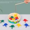 Plastic frog animal bouncing baby toy wooden fence fishing puzzle parent-child interactive game