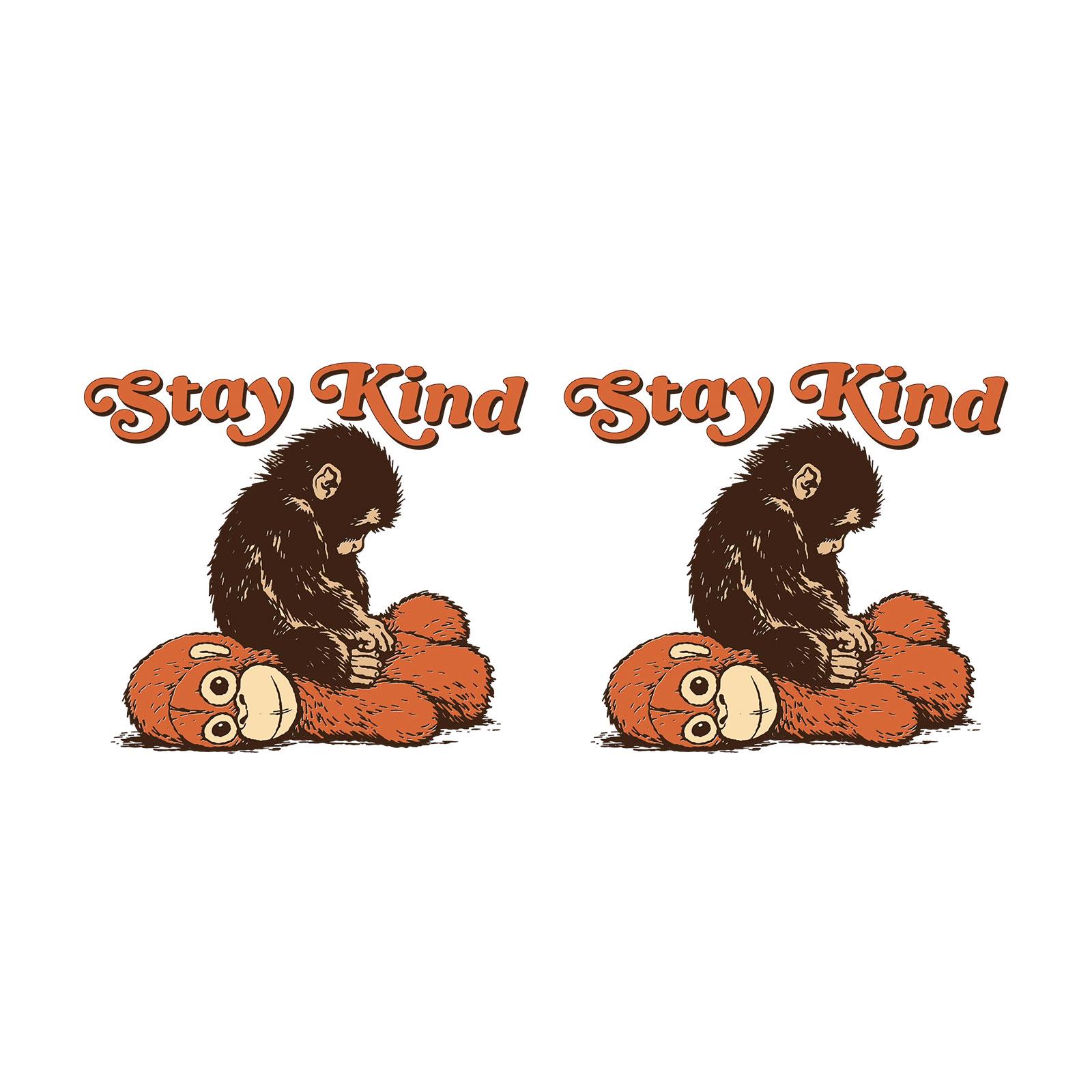 

Stay Kind Monkey and Plush Toy Window Decal Sticker for Home Office Decoration Durable Easy to Apply and Remove