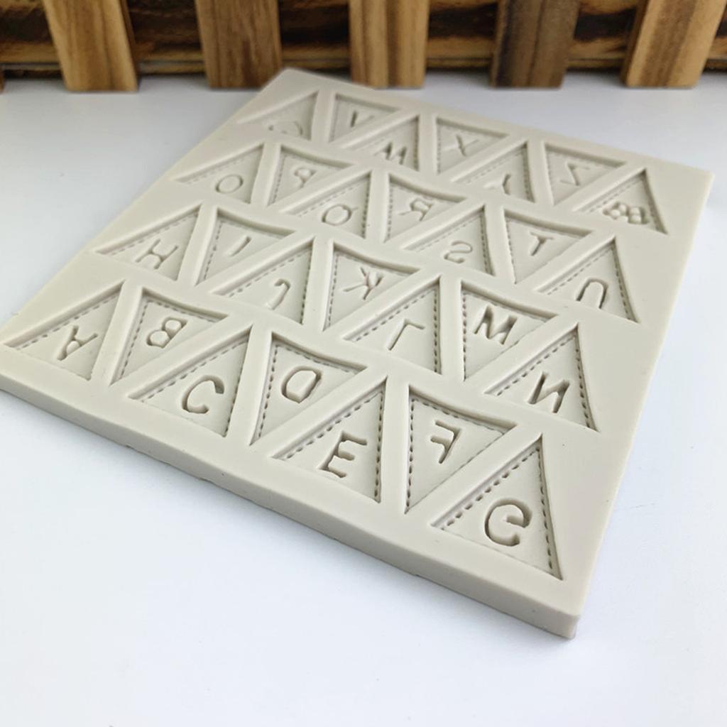 Alphabet Triangular Flag Silicone Molds Handmade for Chocolate Baking Dessert