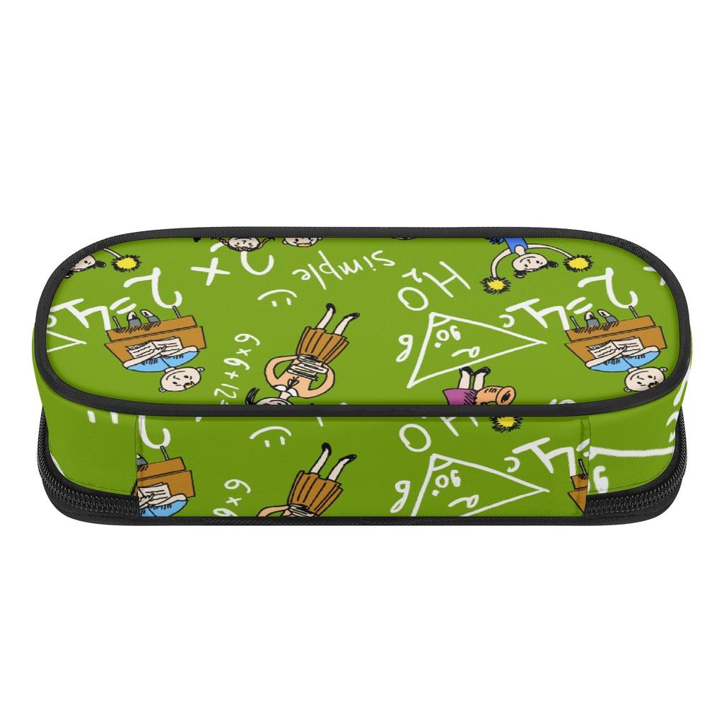 Pencil Case Wear Resistant Polyester High Capacity Zipper Closure with Main Compartment Mesh Pocket and Pen Slots for Students