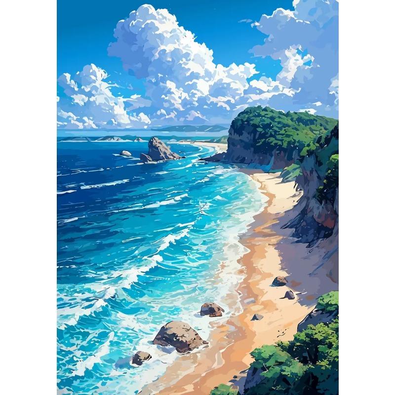 Beautiful Coast Natural Tourist Scenery Art Posters Canvas Prints Wall Paintings Living Room Bedroom Home Decoration Frameless