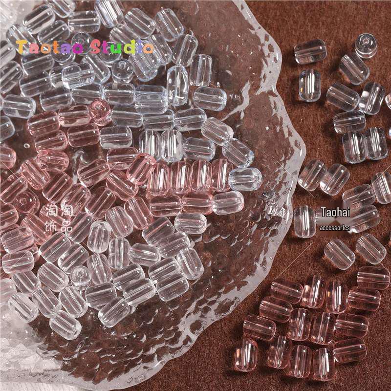 Colored Transparent Cylindrical Spacer Beads for Handmade Jewelry and Weaving