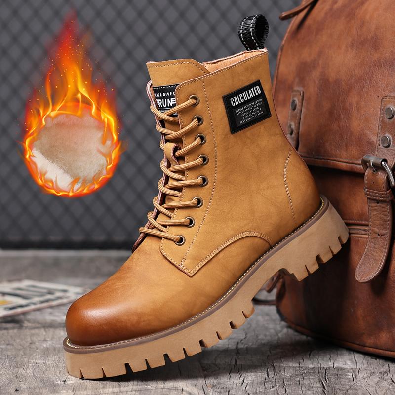New Leather Ankle Boots Classic Man Motorcycle Botas Handmade High Top Male Sneakers Stylish Casual Leather Men Cowboy Boots
