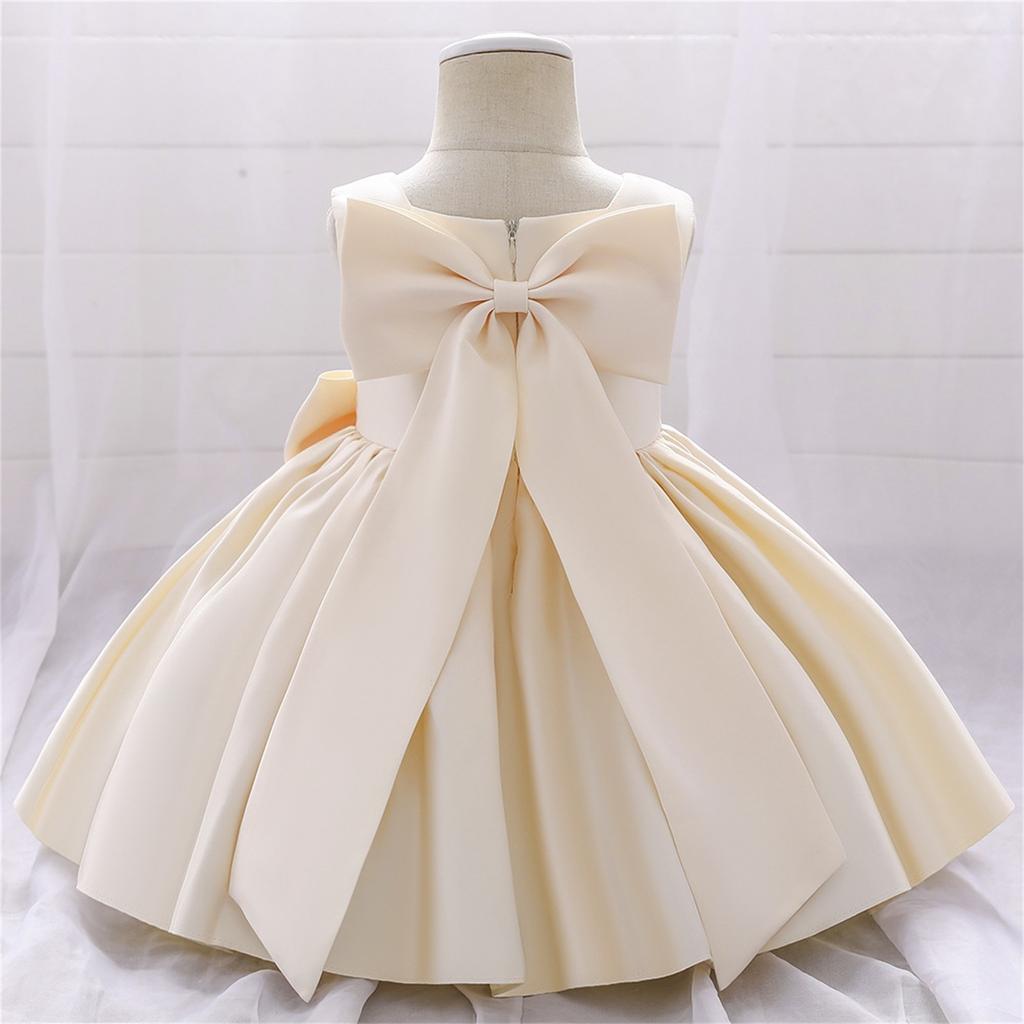 Bow Baby Girls Princess Bridesmaid Pageant Gown Birthday Party Wedding Dress