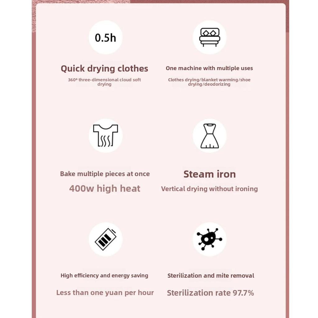 Mini Portable Timing Clothes Drying Hanger Household Travel Garment Dryer Small Clothes Dryer for Dorm Home