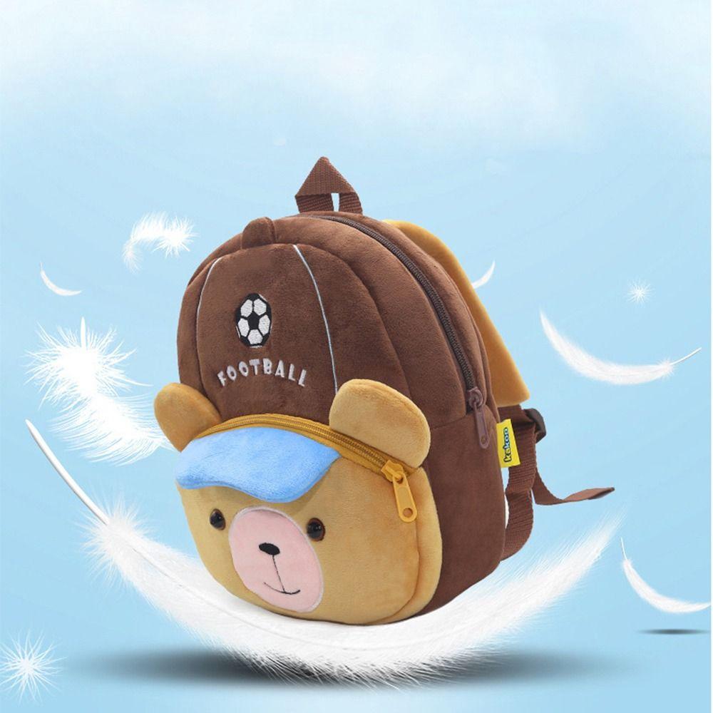 Cartoon Animal Plush Backpack Lightweight Kindergarten Backpack Children School Bag Outing Leisure