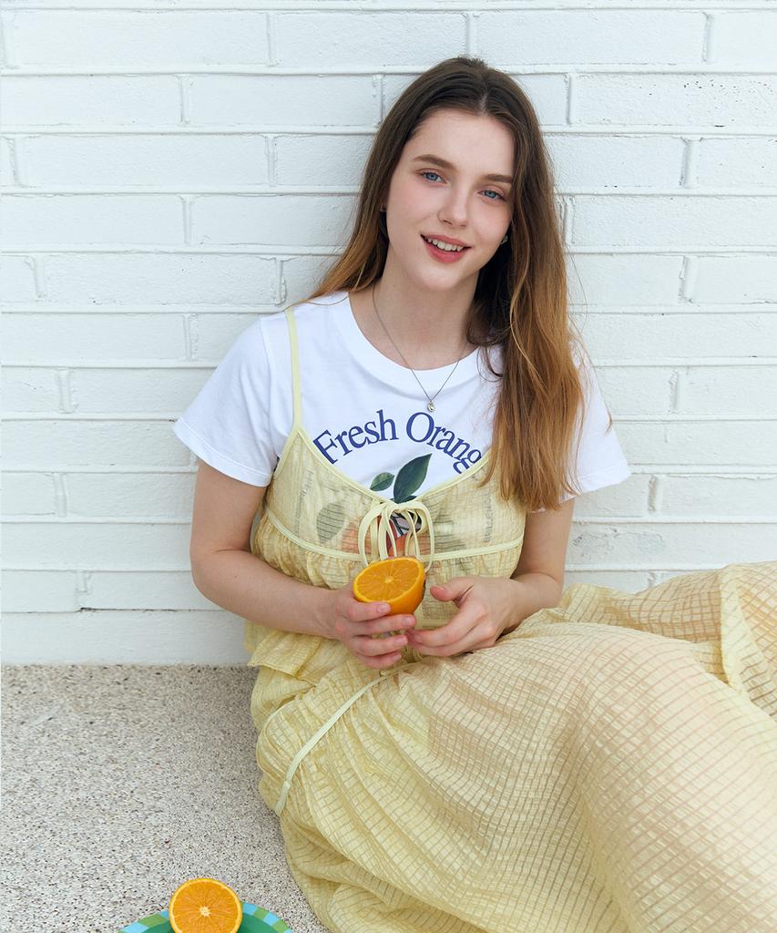 Brilmance Frill See-Through Tiered Skirt [Yellow]