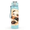 1PC Fluffy Panda Soft Watercolor Print 750ml Color Plastic Sports Water Bottle Leakproof Flip Straw Lid Suitable for Sports Office Home Use