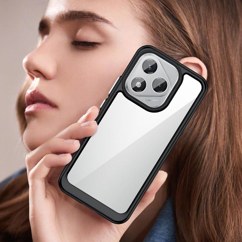 For Honor 400 Lite 5G Phone Case WANLONFENG XC Series TPU Acrylic Cover with Tempered Glass (Big Lens Hole)