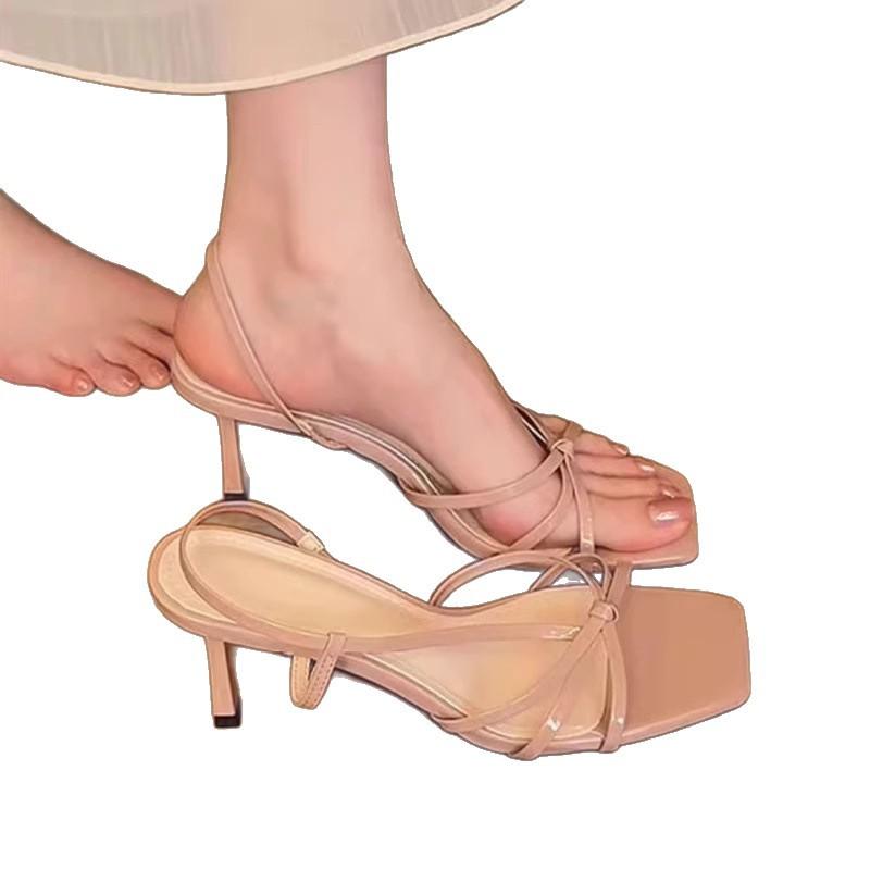 Summer new holiday style outer wear temperament fashionable versatile light mouth stiletto high heel sandals