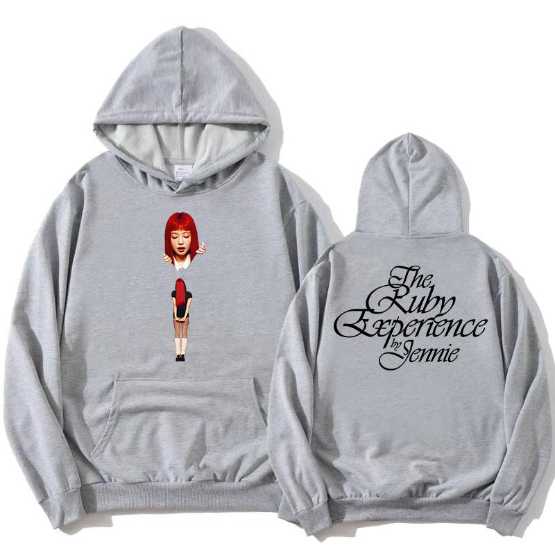 The 1st Studio Album Ruby Hoodie The Ruby Experience Jennie Sweatshirt Long Sleeve Korean Singer Printing Pullovers Women Hoody