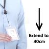 Extendable ID Card Holder Transparent Badge Case with 40cm Retractable Reel