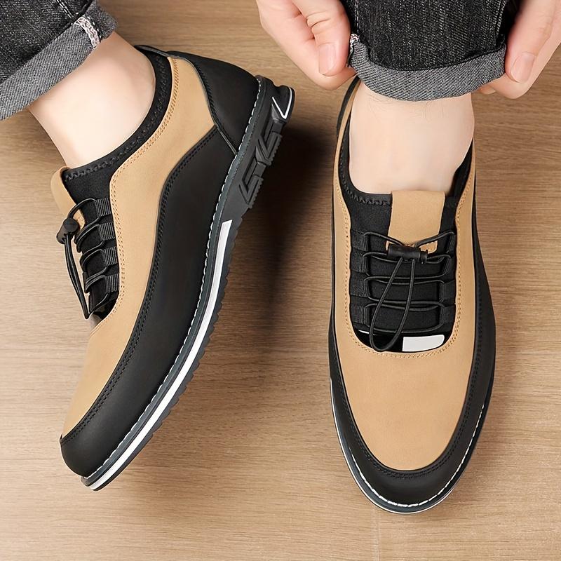 

Мужские лоферы в стиле business casual - Однотонные, с круглым носком, верх и внутренняя часть из ПУ - Всесезонные | Резиновая подошва | Удобные для офиса и повседневных поездок 39 хаки