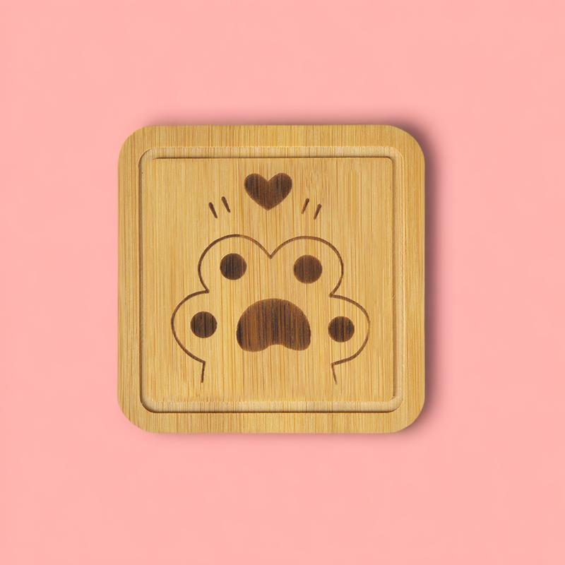 1PC Bamboo Tray Wood Saucer Flower Pot Tray Cup Pad Coaster Plate Kitchen Decorative Plate Creative Coaster Coffee Cup Mat