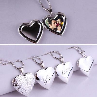 Heart Box Necklace Picture Frame Pendant DIY Heart Pendant Necklace Open Picture Frame Pendant Photo Necklace