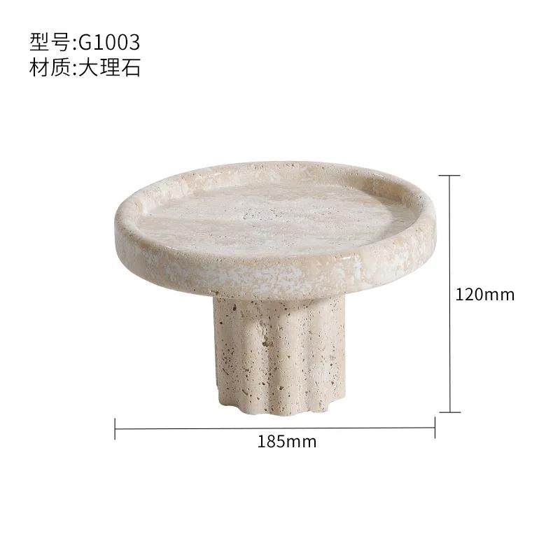 

Бежевый мраморный поднос с ножкой, винтажный поднос из натурального камня, поднос для косметики, сервировочный поднос, подставка для торта, набор для отеля