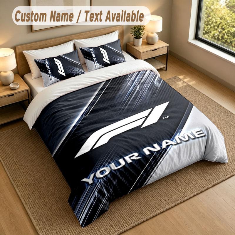 Bedding Set 1 Duvet Cover 2 Pillowcases F1 Print Soft Bed Linen Bedroom Decor