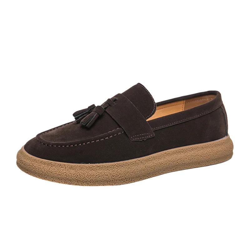 2024 Brown Fashion Elegant Tassels Casual Shoes For Men Comfortable Low Cut Men Loafers Hot Selling Classic Designer Men's Shoes