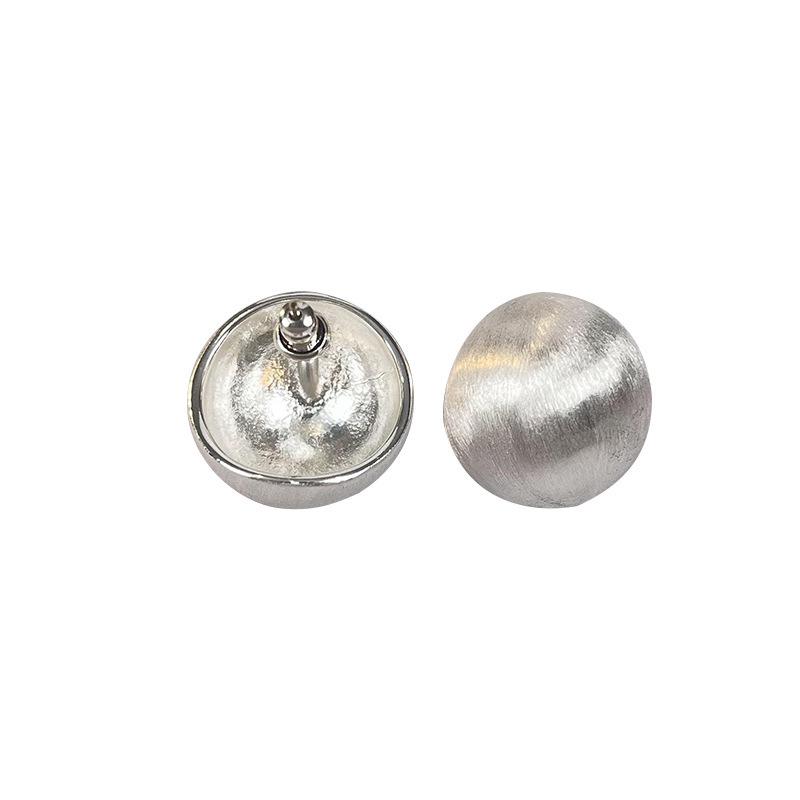 Autumn/Winter Retro Minimalist Frosted Ball Stud Earrings for Women