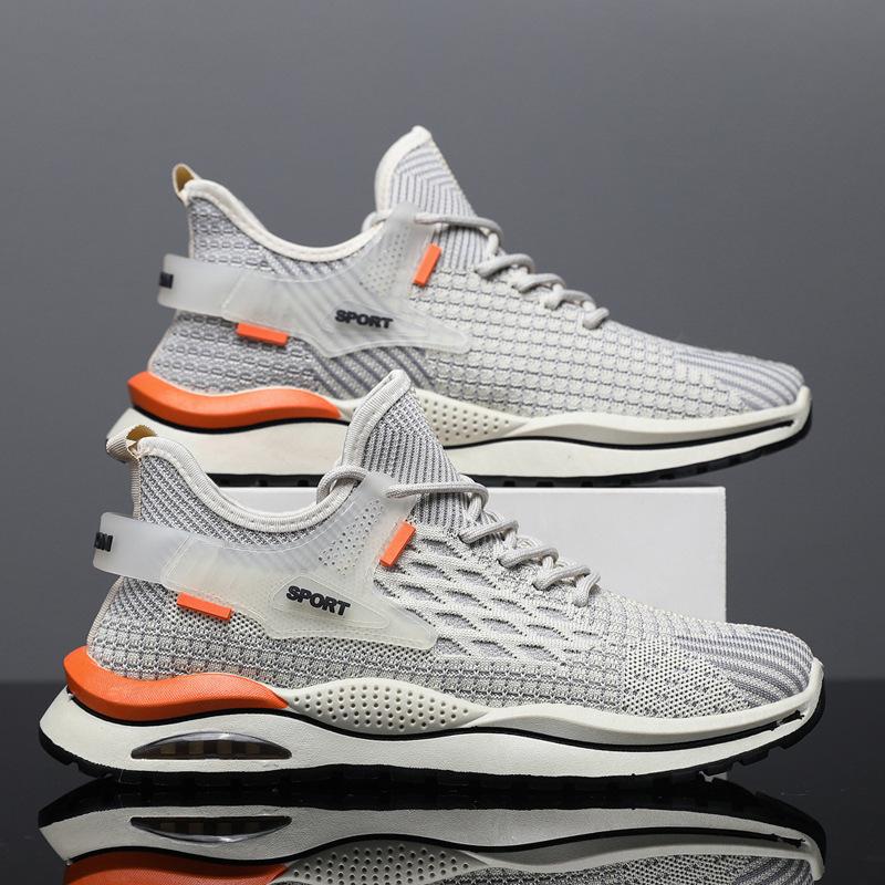 Men's Shoes 2024 New Men's Summer Mesh Breathable Shoes Trendy Running Flying Weaving Trendy Casual Sports Shoes