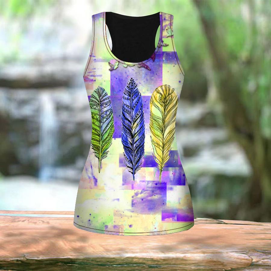 3D Yellow Feather Print Workout Yoga Gym Printed Summer Sport Shirts Plus Size Vests