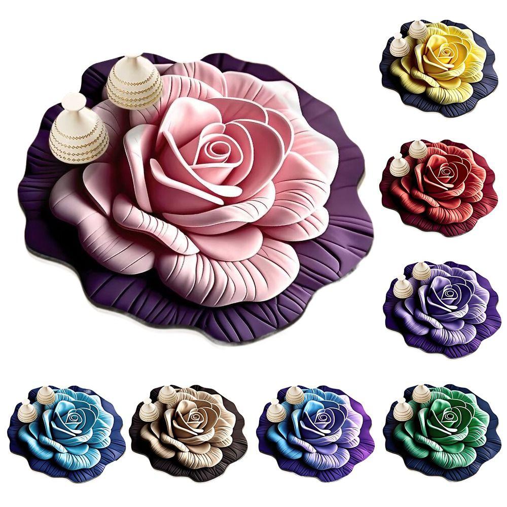 

Non-slip Flower Carpet Soft Bathroom Floor Mat Peony Floor Mat for Living Room Tea Table Bedside Style 9