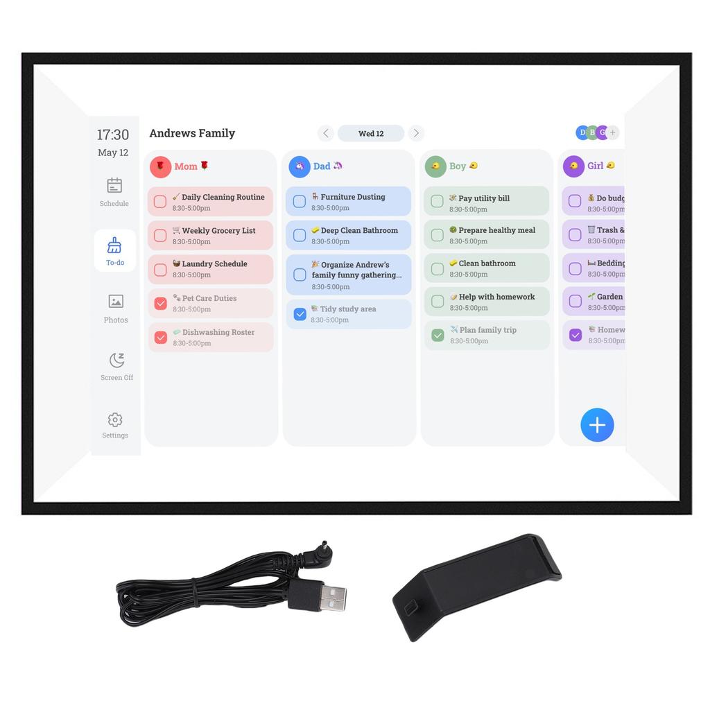 Smart Digital Calendar 10.1in HD Touchscreen Family Planner with Switchable Digital Photo Frame