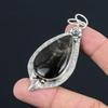 Daughters Day Sale 925 Sterling Silver Pear Fume Agate Gemstone Flower Pendant