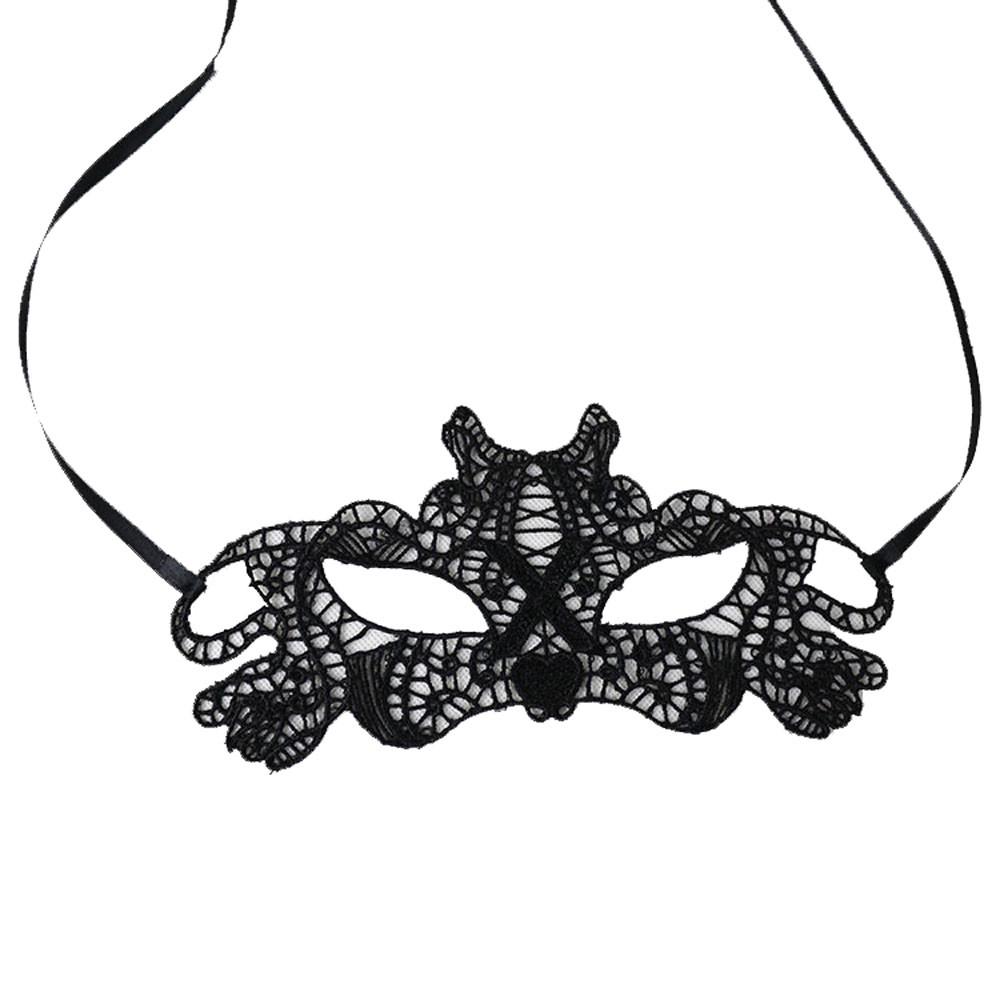 Sexy elegantní maska na obličej Masquerade Ball Karneval Fancy Party černá