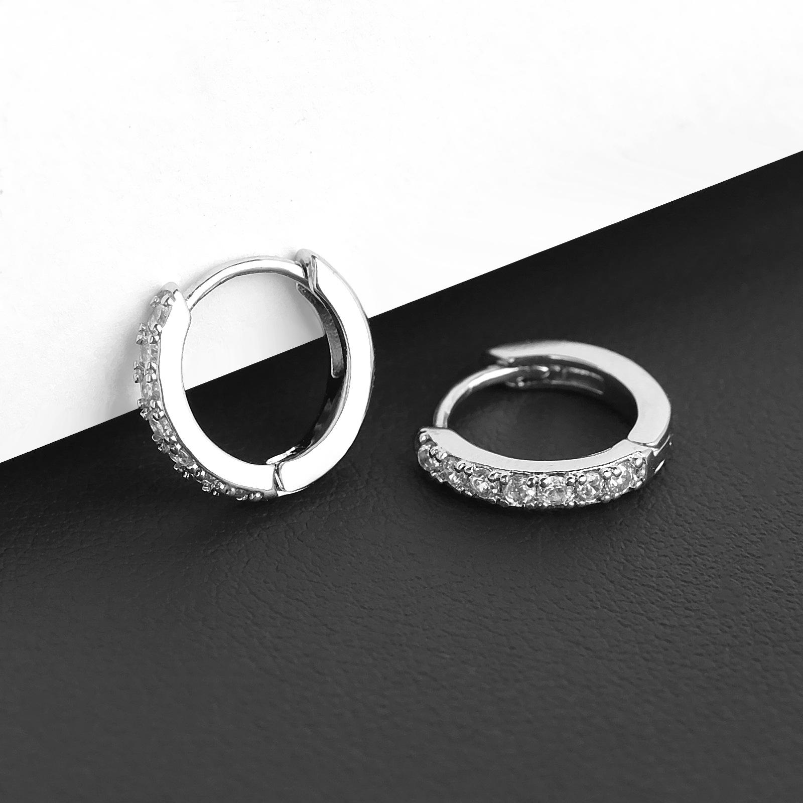 

Diamond Zircon Earrings, Men s and Women s Earrings, Light Luxury Earrings 9mm