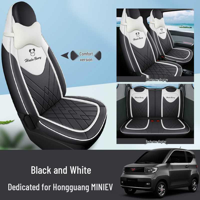 Wuling Hongguang MiniEV Seat Covers: Macaron Full Coverage, All-Season Car Seat Cushions for 2020-2023 Models