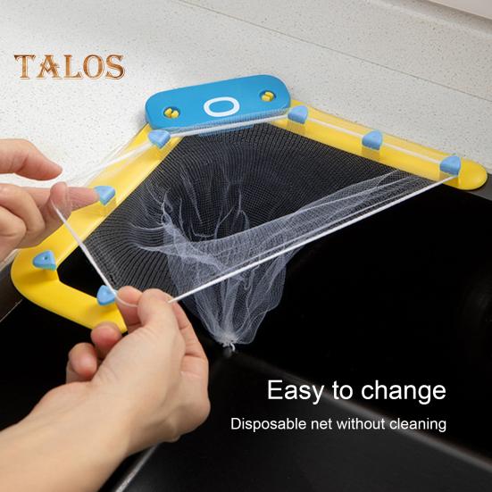 

Держатель корзины для кухонной мойки Складная подставка для слива с нескользящим крючком Простая установка и разборка В комплект входят 50 сетчатых мешков для предотвращения жёлтый/синий