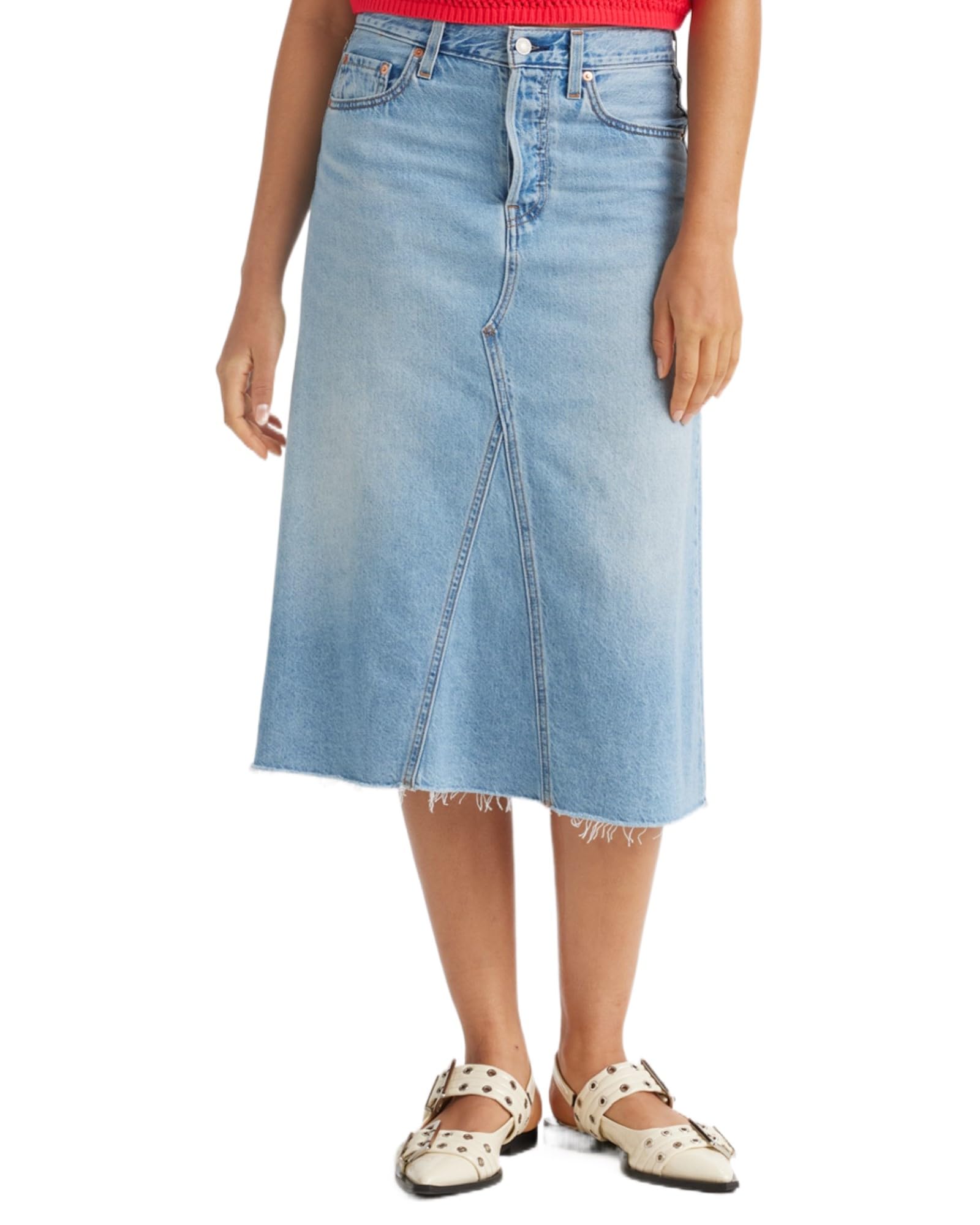 Levi s Denim Skirt High Rise A-Line Midi Skirt Women s A9316-0001 US W24
