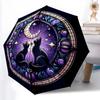 1pc Sturdy 8-Bone Auto Umbrella, Cat Woven Umbrella, Digital Printed, Foldable Umbrella for On-the-Go Outdoor Use