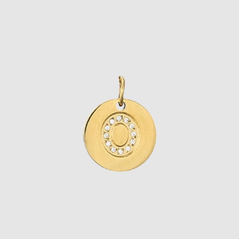 CARLIDANA Classique Minimaliste Alphabet 26 Breloques Lettres en Cristal Collier Pendentif Rond Lettre Acier Inoxydable Collier DIY