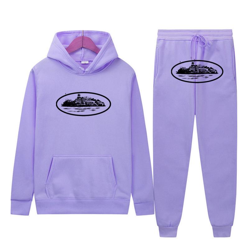 Kotez Unisex Hip-Hop Streetwear: Trendy Loose-Fit White Hoodie Set