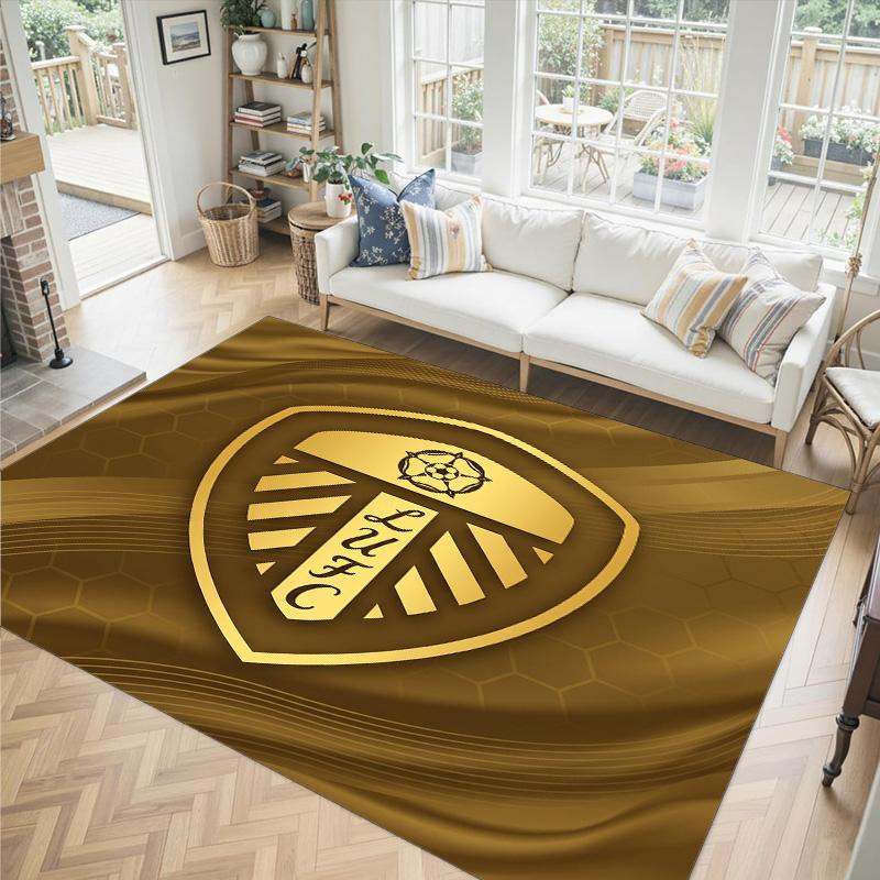 Leeds United Design Crystal Velvet Carpet Cozy Non?Slip Printed Rug For Bedroom Living Room Entrance