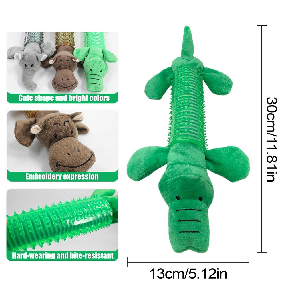 Dog Squeak Toy Animal Shaped Soft Chew Toys For Dogs Plush With Sound Squeaker Teeth-Cleaning Chewing Biting Small Medium Large