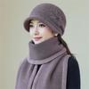 Middle-aged and Elderly Mother Hat Women's Velvet New Autumn and Winter Warm and Cold Old Lady Knitted Hat Wool Hat