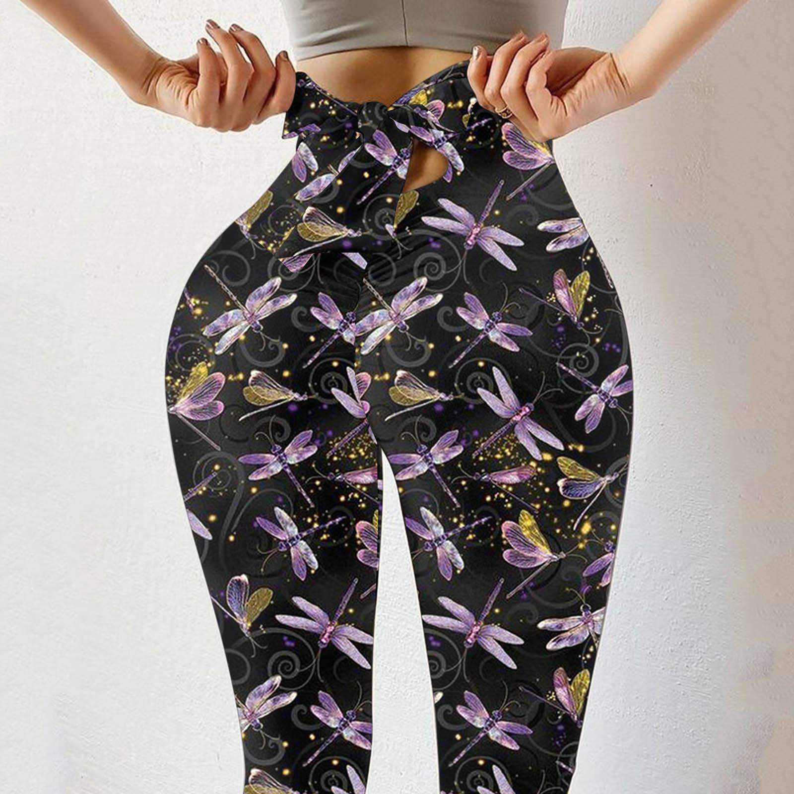 

Жіночі штани для йоги з високою талією, еластичні еластичні легінси для фітнесу XXL фіолетовий