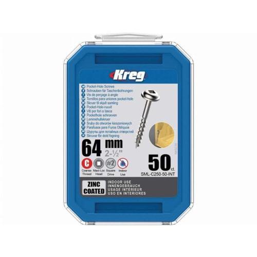 

Kreg Pocket Hole Screws, 64mm, Coarse (Pack of 50)