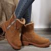 New Minimalist Snow Boots Women Winter Warm Fashionable Versatile Platform Boots Non-slip Short Plush Flats Suede Shoes