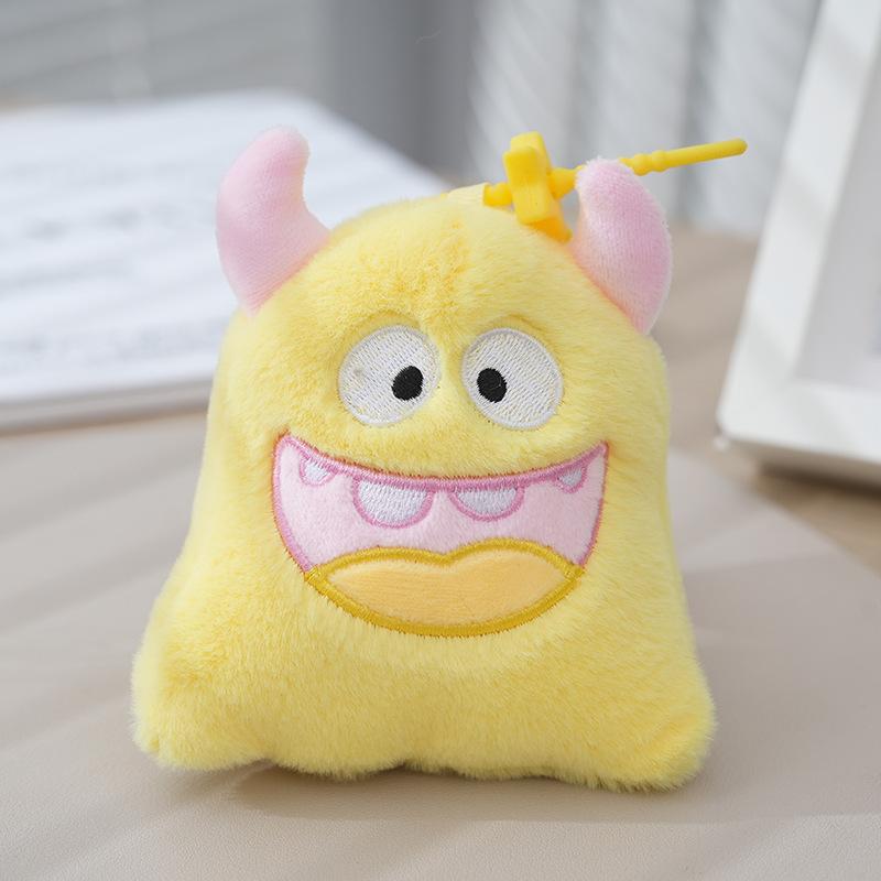 

Plush Monster Cheerful Keychain Doll Cute Cartoon Accessory For Bags Keys Backpacks