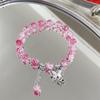 Hot Selling Butterfly Shape Ice Cracking Crystal Beaded Strand Hand Bracelets for Women Girls Student Low Price Jewelry YBR1171