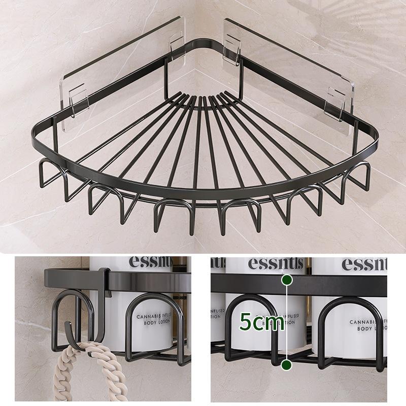 New light luxury bathroom non-punching triangular rack, toilet wall-mounted storage rack, toilet rack