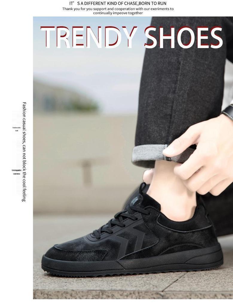 Cross 2024 Men's Wide Suede Barefoot Sports Shoes Size 47/48 - Black Casual with Labor Protection